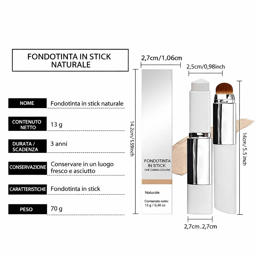 Swatch fondotinta che cambia colore adattandosi al tono della pelle