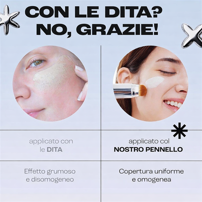 Dettaglio texture fondotinta stick color changing finish luminoso